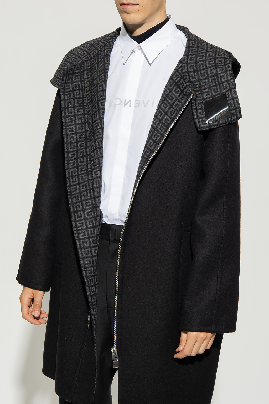 Black Hooded wool coat Givenchy - Vitkac GB
